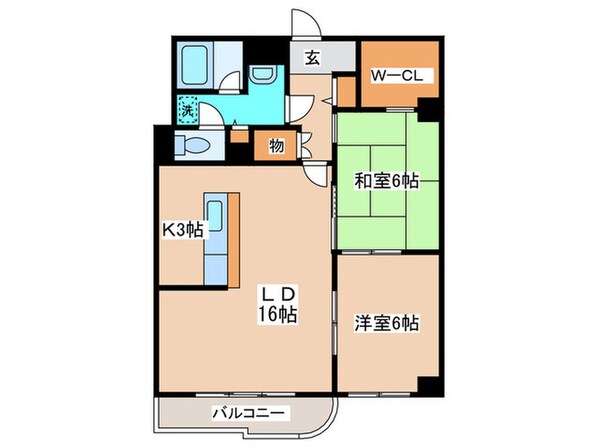 北円山シャトー桂和の物件間取画像